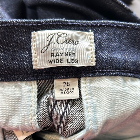 J Crew Rayner Jean Wide Leg Dark Wash Trouser High Waist Sz 26 NEW - Picture 3 of 9